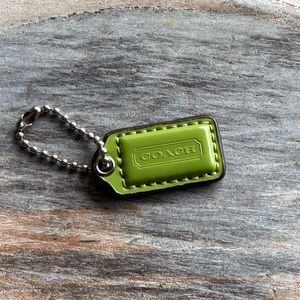 Coach green leather hang tag
